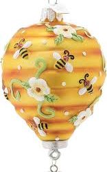 Kurt Adler Bee Hive Hot Air Balloon Hanging Ornament