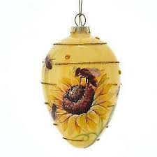 Kurt Adler Bee Hive Glass Hanging Ornament