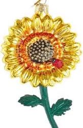 Kurt Adler Gold Sundflower With Lady Bug