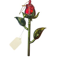Red Rose Glass Ornament